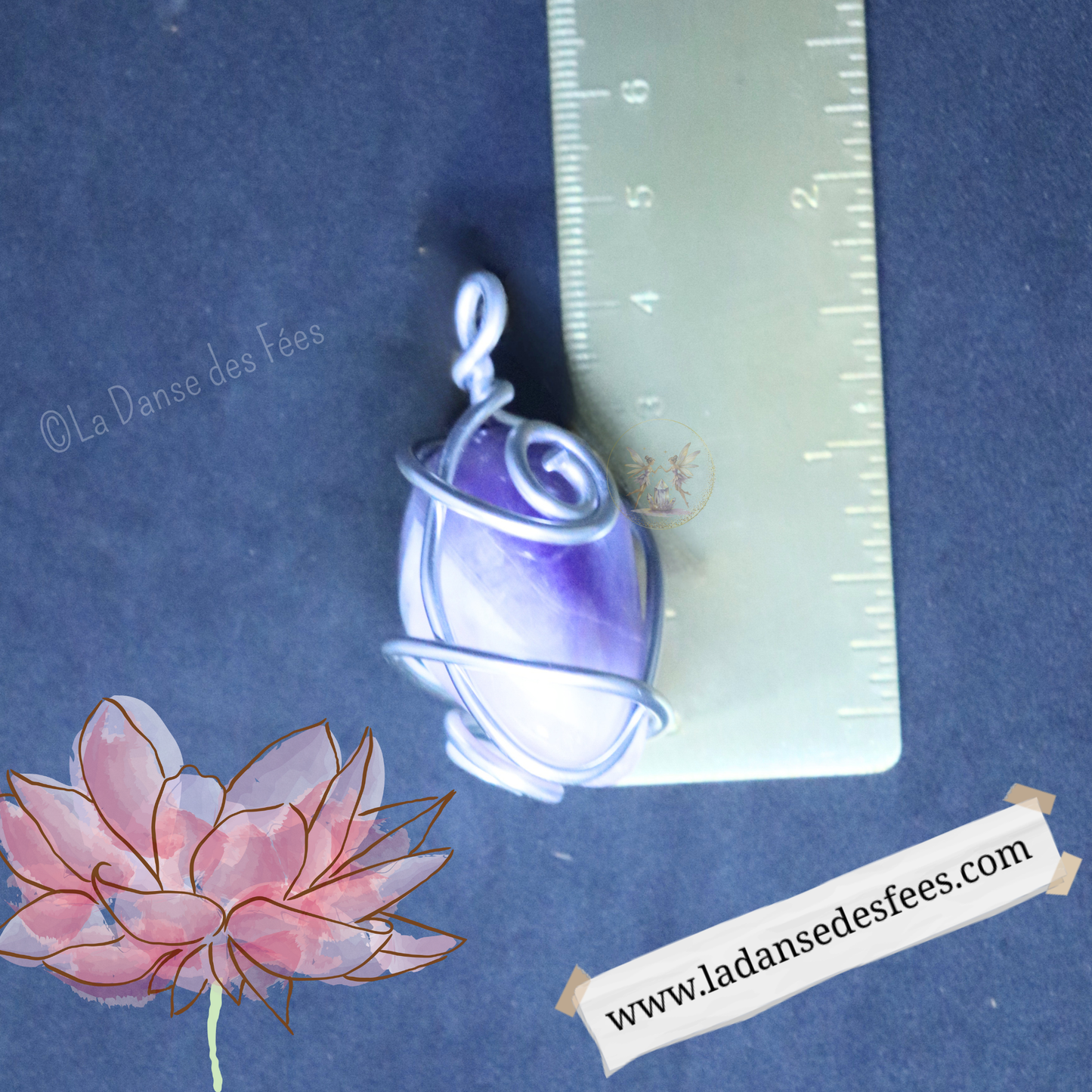 Pendentif d’Améthyste Rubannée