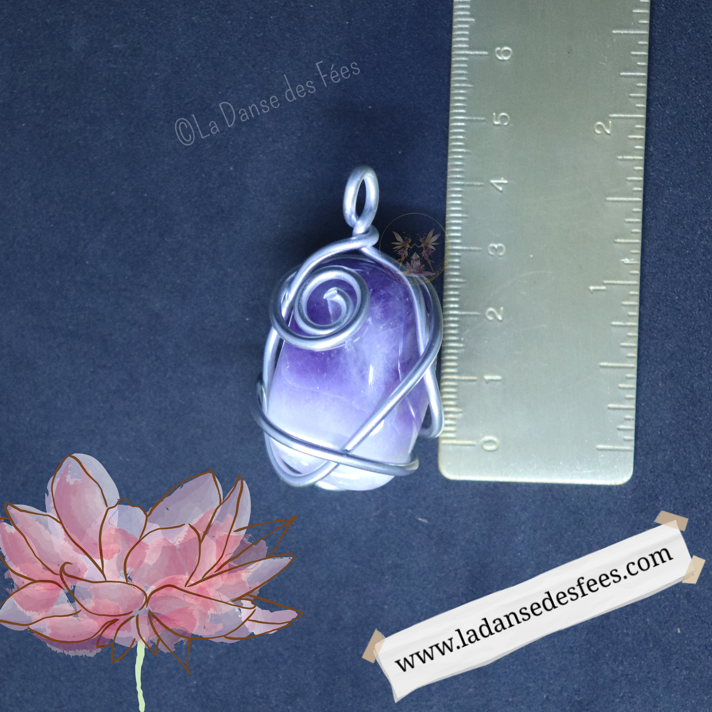 Pendentif d’Améthyste Rubannée