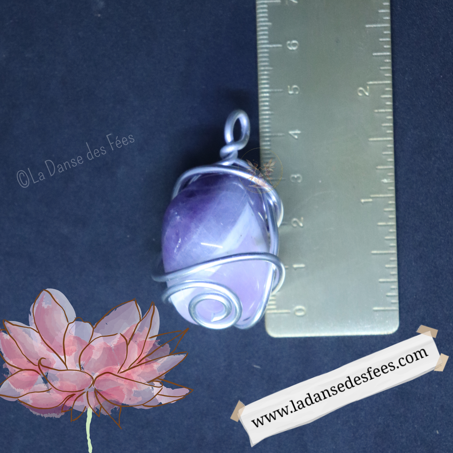 Pendentif d’Améthyste Rubannée